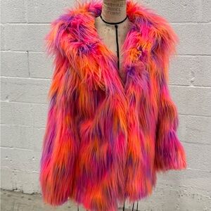 Colorful Faux Fur Teddy Jacket